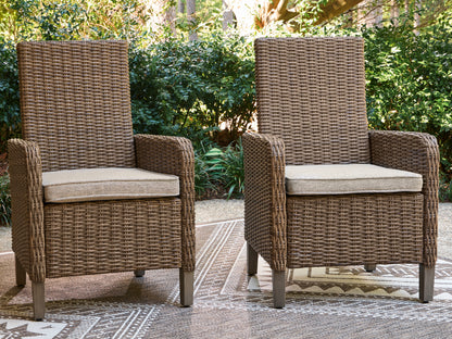 Orange Furniture Outlet - Ashley Furniture - Laguna Heights Outdoor - Arm Chair With Cushion (Set of 2) / Beige - PCP790-601A