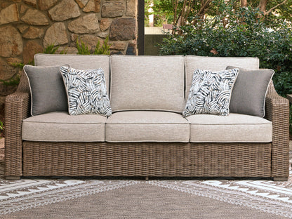 Orange Furniture Outlet - Ashley Furniture - Laguna Heights Outdoor - Sofa with Cushion / Beige - PCP790-838