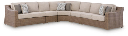Orange Furniture Outlet - Ashley Furniture - Laguna Heights Outdoor - 5-Piece Outdoor Sectional / Beige - PCP790P3