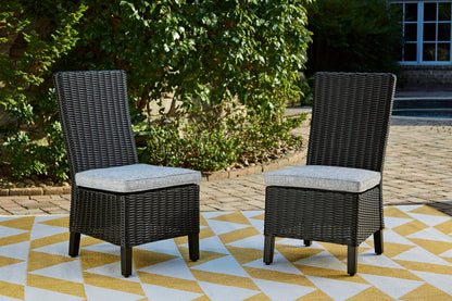 Orange Furniture Outlet - Ashley Furniture - Beachcroft Outdoor - Side Chair with Cushion (Set of 2) / Black/Light Gray - P792-601