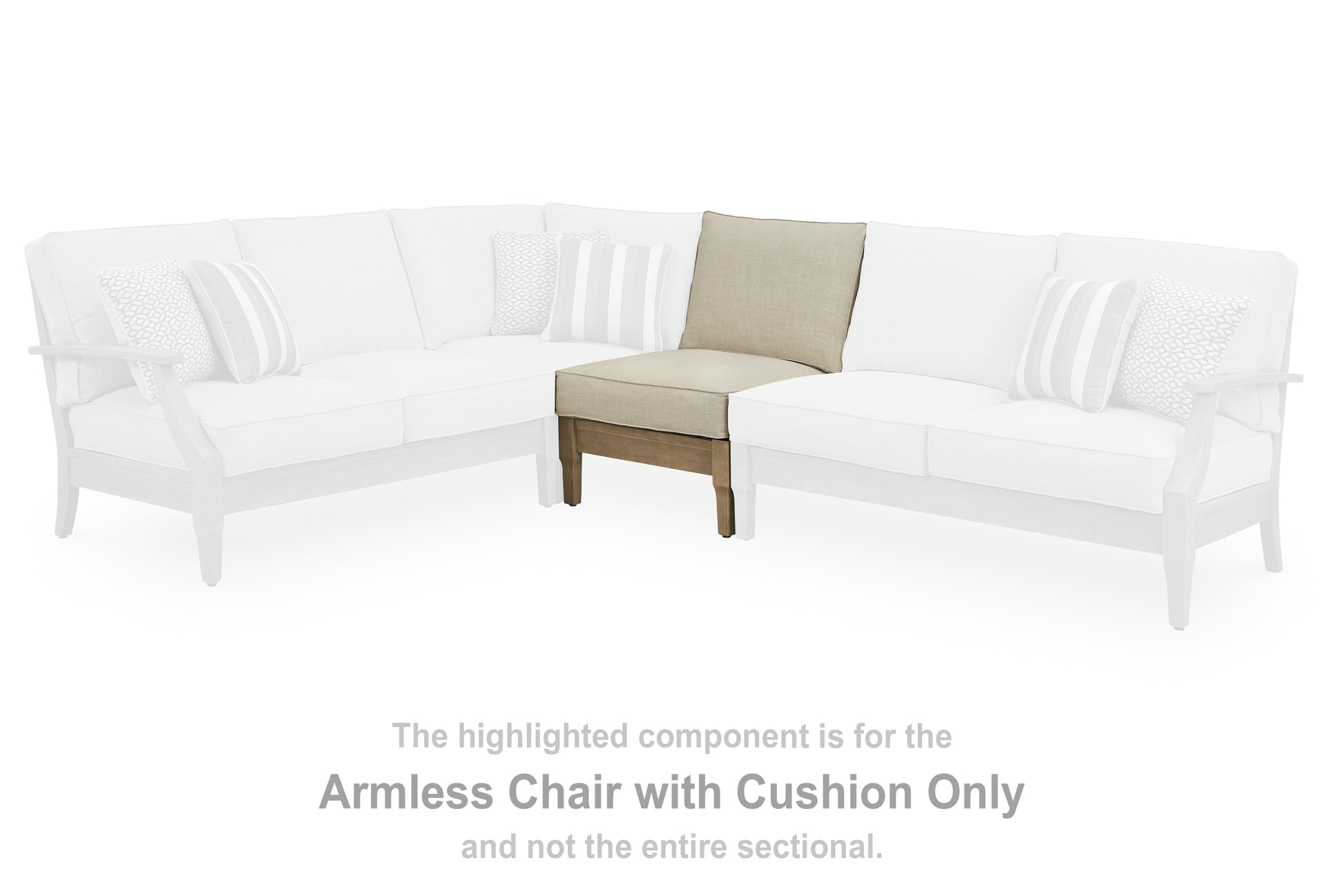 Orange Furniture Outlet - Ashley Furniture - Clare View Outdoor - Armless Chair w/Cushion / Beige - P801-846
