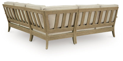 Orange Furniture Outlet - Ashley Furniture - Clare View Outdoor - 3-Piece Outdoor Sectional / Beige - P801P10