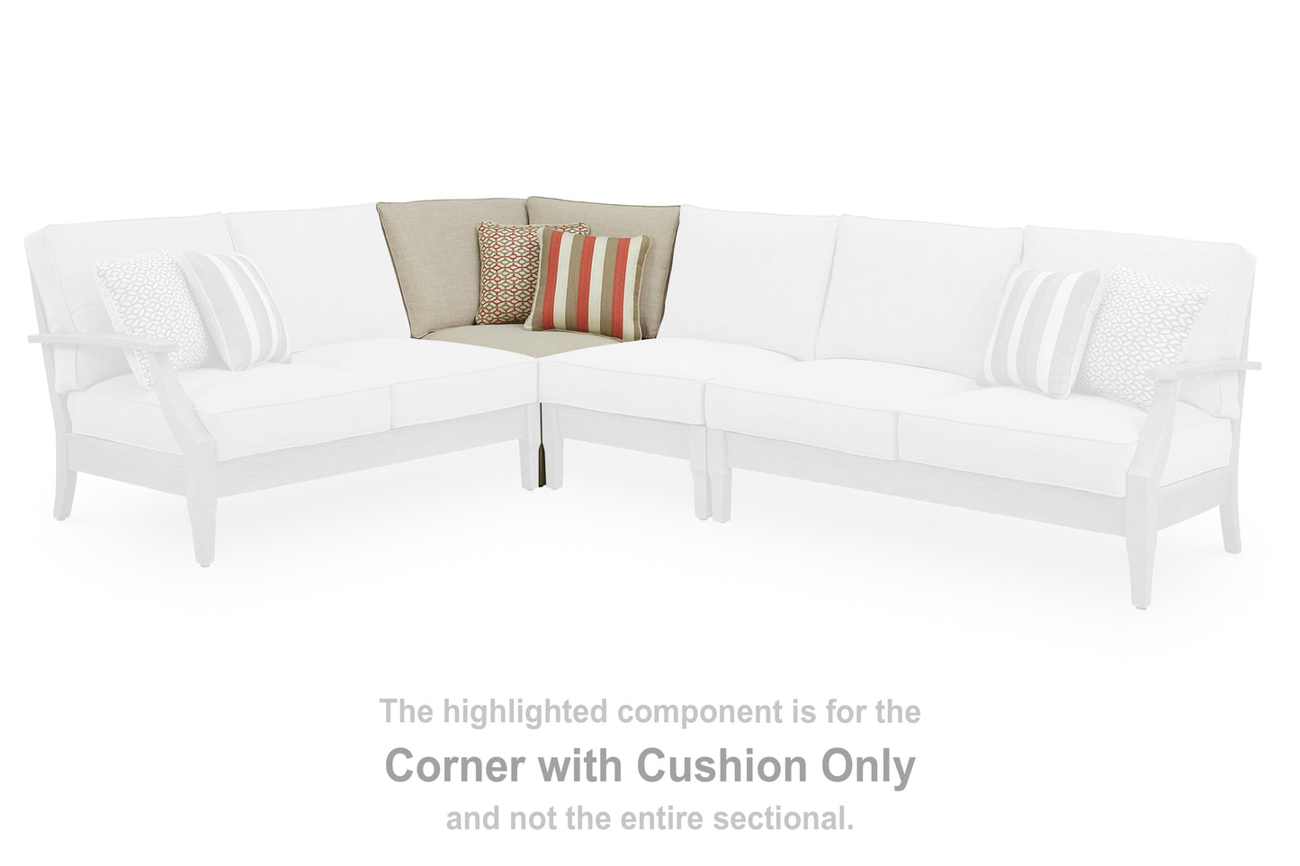 Orange Furniture Outlet - Ashley Furniture - Clare View Outdoor - Corner with Cushion / Beige - P801-877