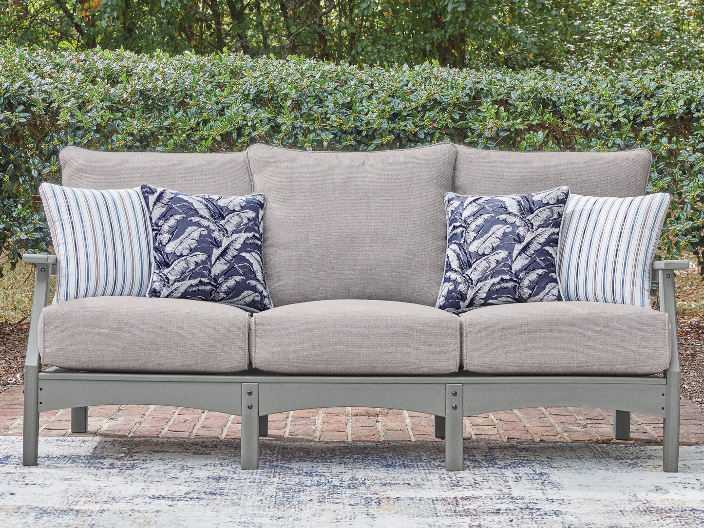 Orange Furniture Outlet - Ashley Furniture - Cove Beach Outdoor - Sofa with Cushion / Gray - PCP803-838