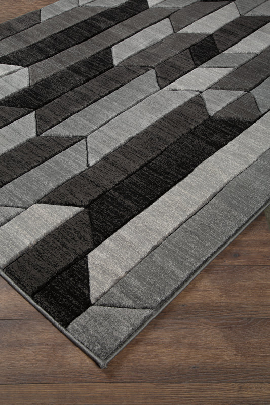 Orange Furniture Outlet - Ashley Furniture - Chayse Rug - 6'6" x 9'6" Rug / Black/Gray - R403461