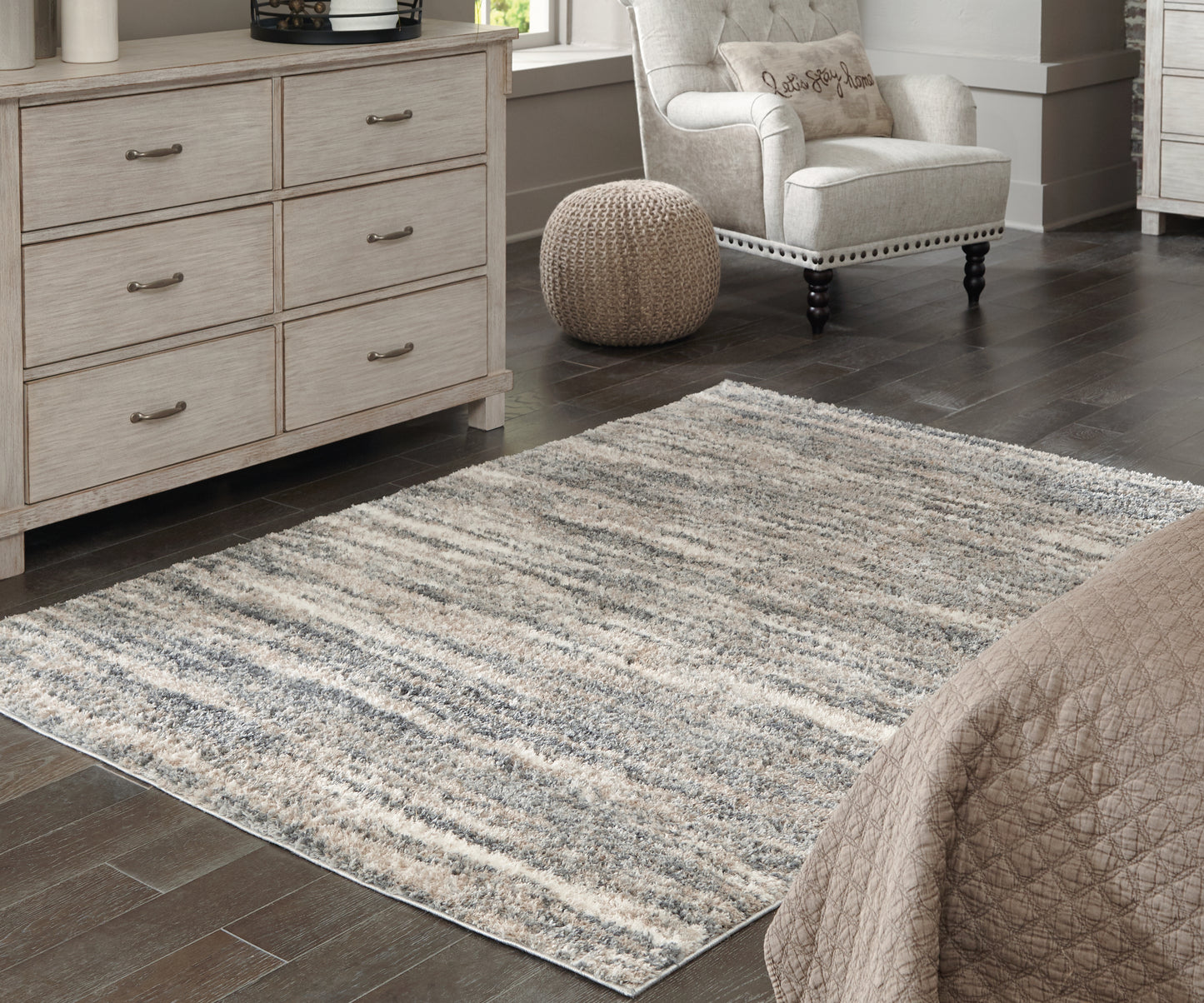 Orange Furniture Outlet - Ashley Furniture - Gizela Rug - 7'10" x 10' Rug / Ivory/Beige/Gray - R404861