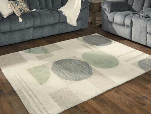 Orange Furniture Outlet - Ashley Furniture - Dallane Rug - 8' x 10' Rug / Linen/Blue/Green - R406351