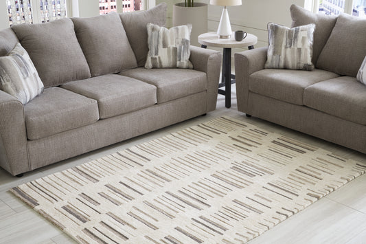 Orange Furniture Outlet - Ashley Furniture - Leesdale Rug - 8' x 10' Rug / Ivory/Brown/Black - R406421