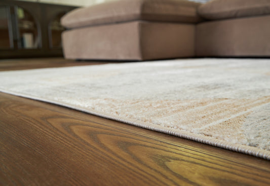 Orange Furniture Outlet - Ashley Furniture - Truward Rug - 8' x 10' Rug / Linen/Gray/Caramel - R406471