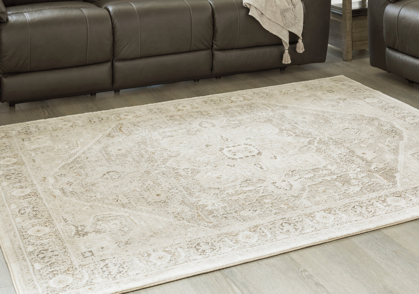 Orange Furniture Outlet - Ashley Furniture - Gatwell Rug - 8' x 10' Rug / Ivory/Gray/Tan - R406511