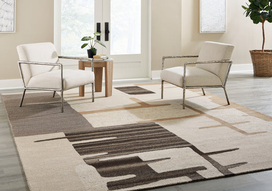 Orange Furniture Outlet - Ashley Furniture - Kencher Rug - 10' x 14' Rug / Beige/Brown - R406820