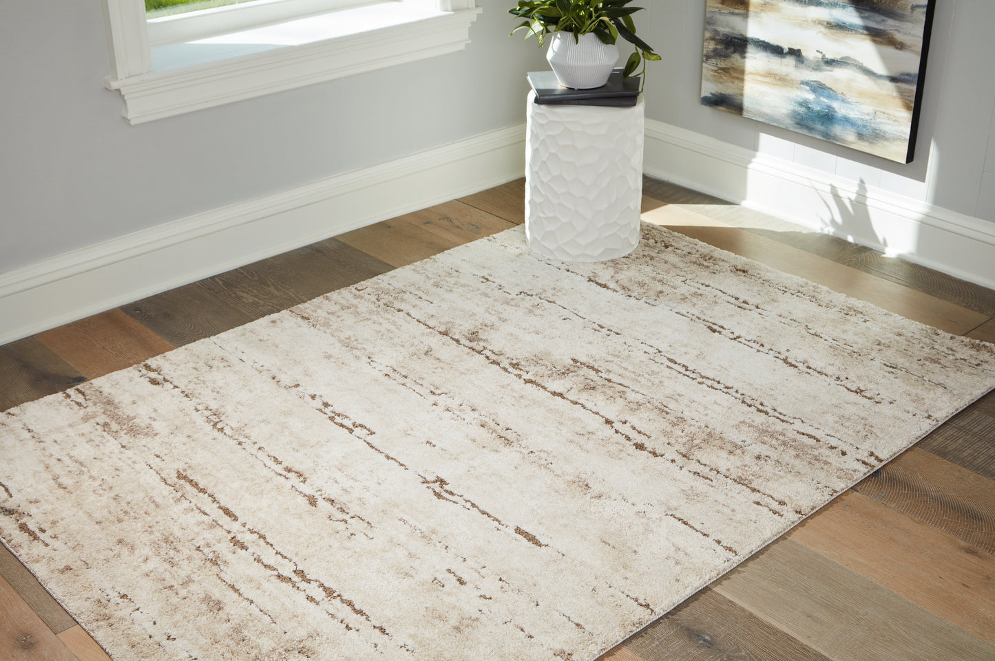 Orange Furniture Outlet - Ashley Furniture - Kasney Rug - 8' x 10' Rug / Cream/Brown - R406851