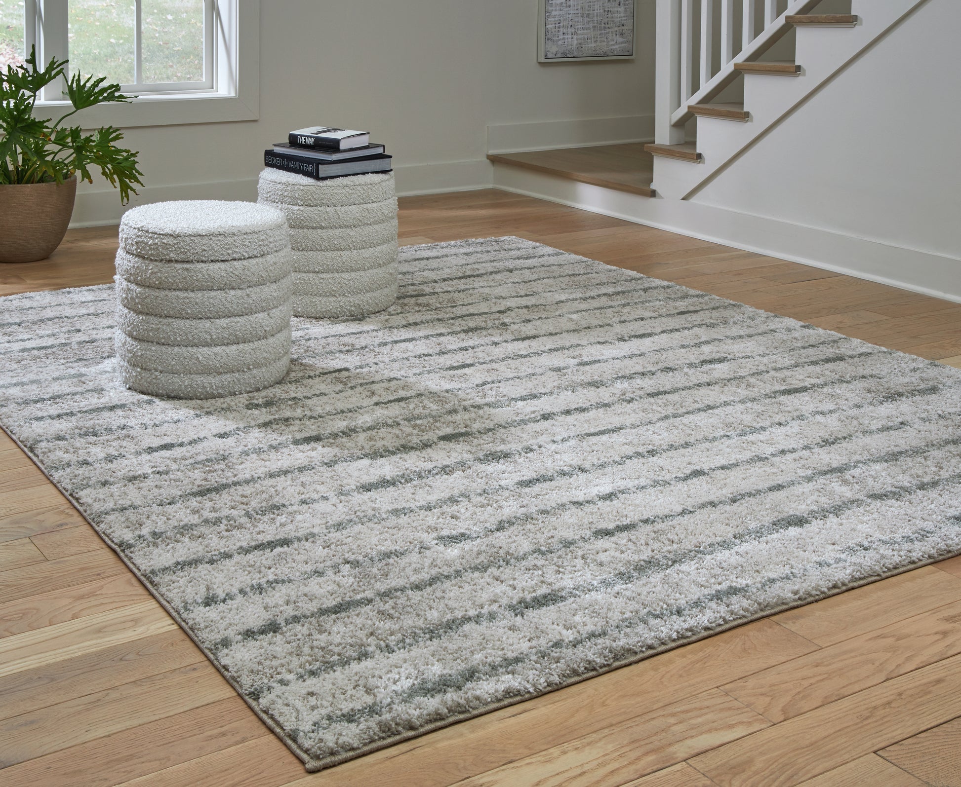 Orange Furniture Outlet - Ashley Furniture - Laddway Rug - 8' x 10' Rug / Cream/Green - R406881
