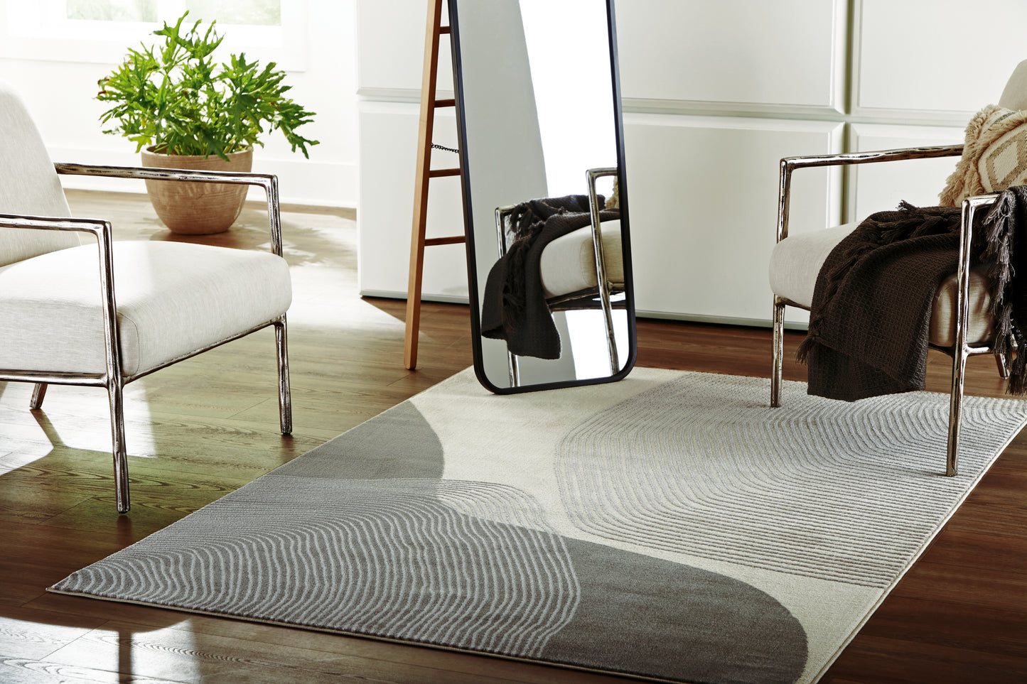 Orange Furniture Outlet - Ashley Furniture - Winderburg Rug - 8' x 10' Rug / Gray/Ivory - R406951