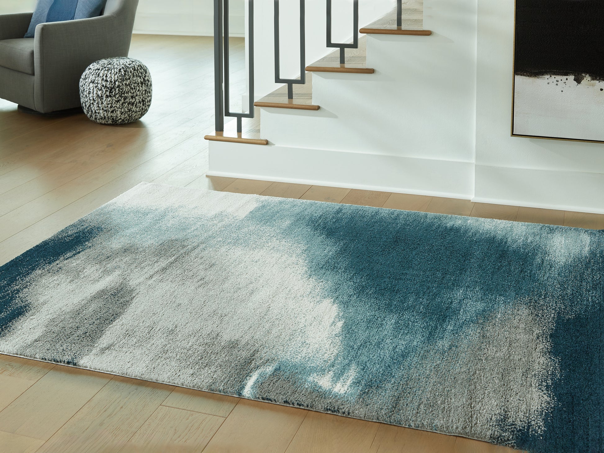 Orange Furniture Outlet - Ashley Furniture - Brentward Rug - 8' x 10' Rug / Blue/Gray/Ivory - R407081