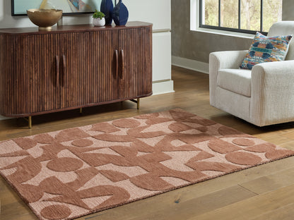 Orange Furniture Outlet - Ashley Furniture - Perrenton Rug - 5' x 7' Rug / Clay - R407202