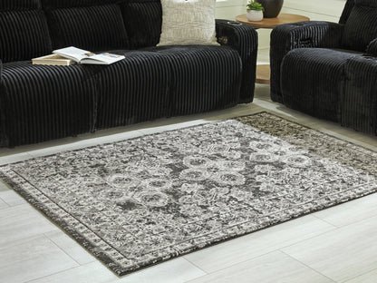 Orange Furniture Outlet - Ashley Furniture - Glennisman Rug - Medium Rug / Black/Gray/Ivory - R407272