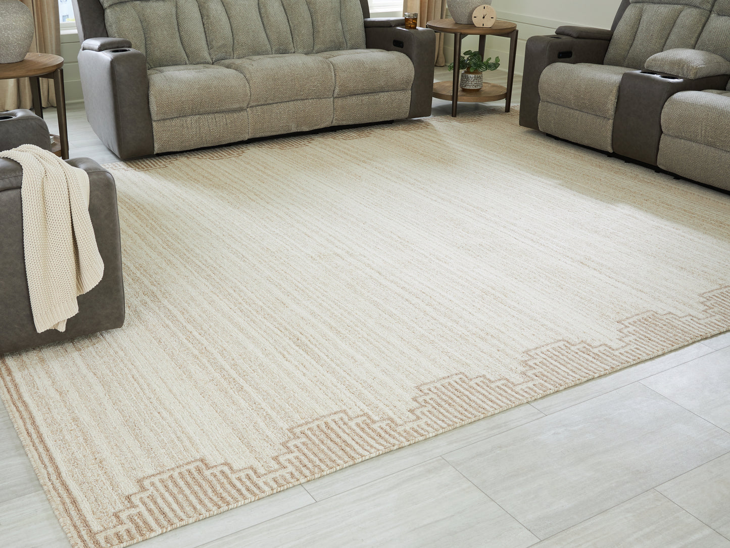 Orange Furniture Outlet - Ashley Furniture - Emorymore Rug - Extra Large Rug / Brown/Beige - R407300