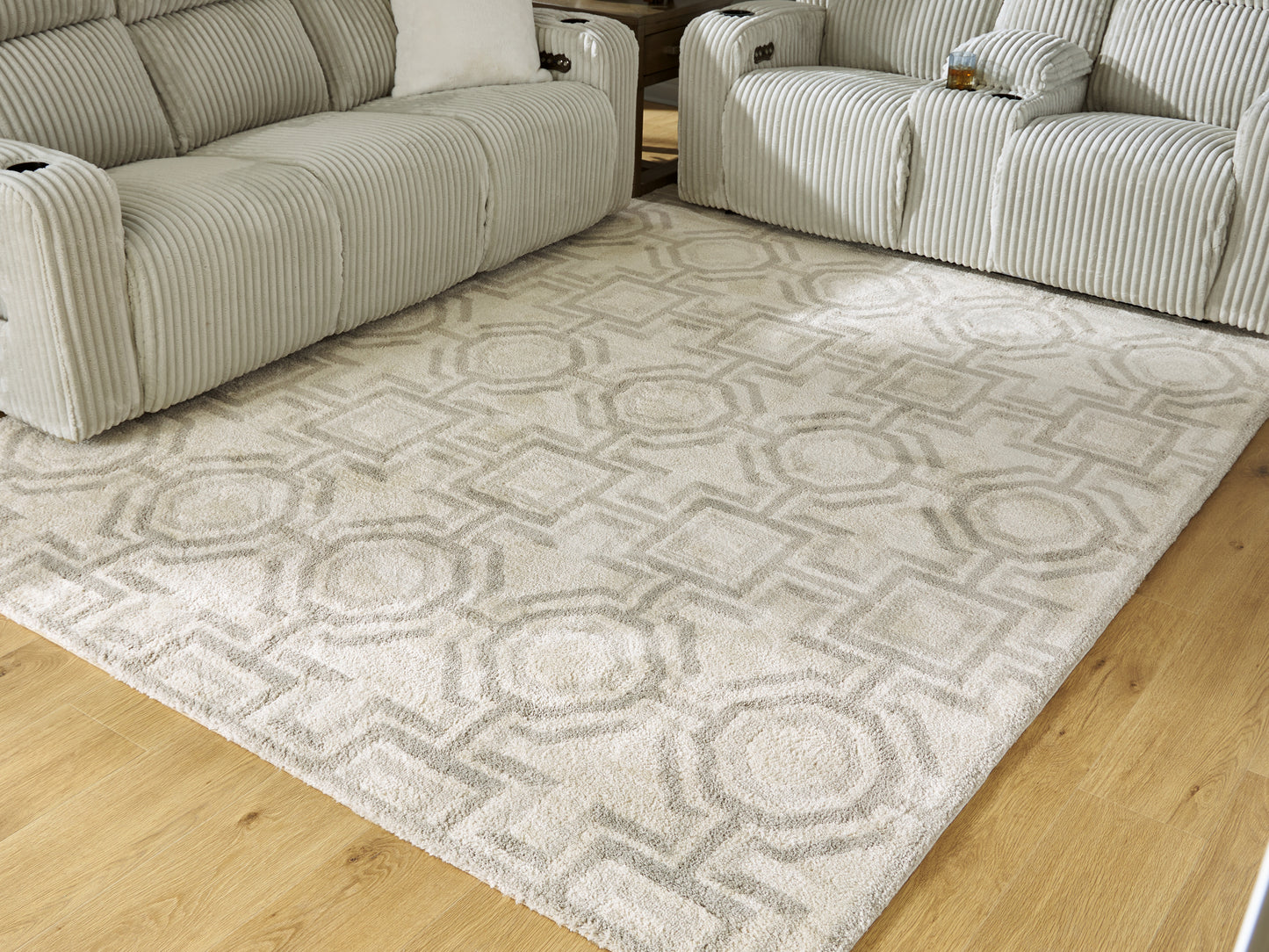 Orange Furniture Outlet - Ashley Furniture - Maconville Rug - Large Rug / Ivory/Gray - R407321