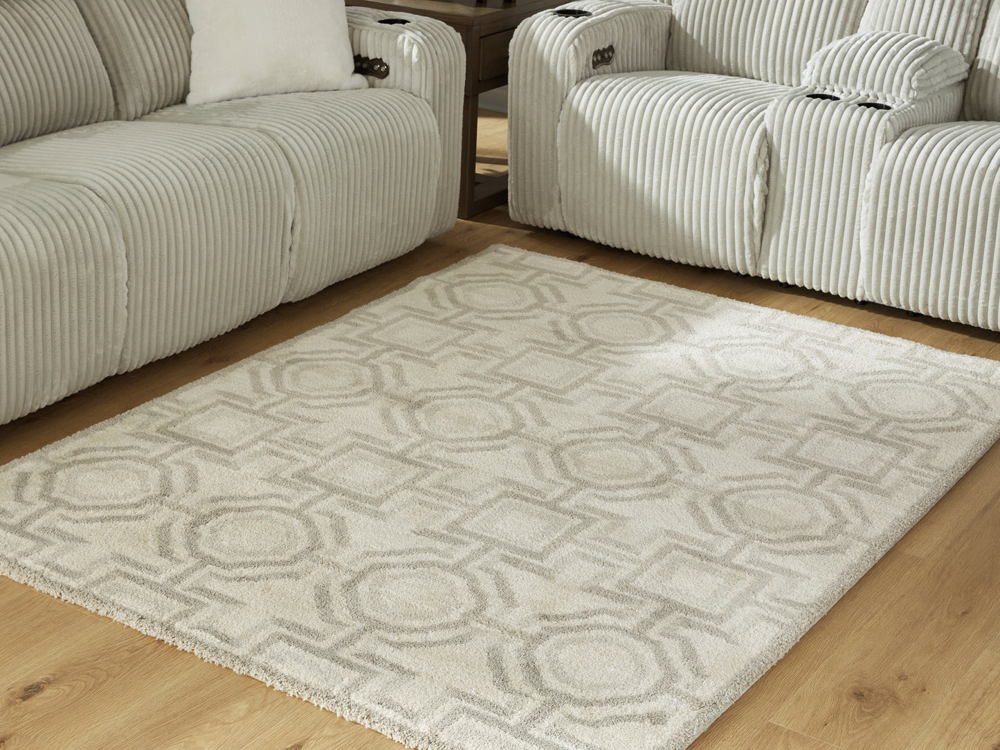 Orange Furniture Outlet - Ashley Furniture - Maconville Rug - Large Rug / Ivory/Gray - R407321