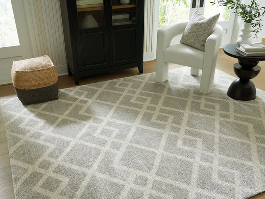 Orange Furniture Outlet - Ashley Furniture - Unawick Rug - Large Rug / Gray/Ivory - R407331