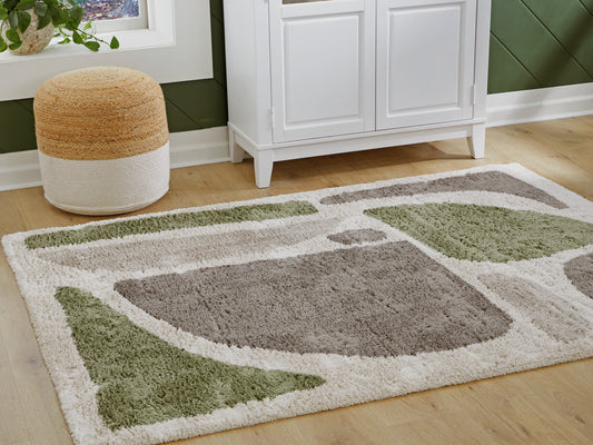 Orange Furniture Outlet - Ashley Furniture - Anburgh Rug - Medium Rug / Green/Gray/Ivory - R407352