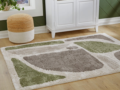 Orange Furniture Outlet - Ashley Furniture - Anburgh Rug - Medium Rug / Green/Gray/Ivory - R407352