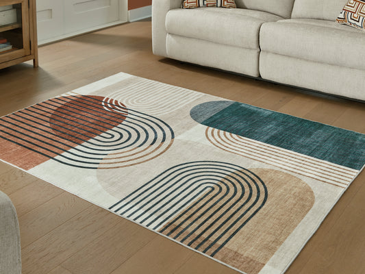 Orange Furniture Outlet - Ashley Furniture - Farrendale Rug - Washable 5' x 7' Area Rug / Multi - R407382