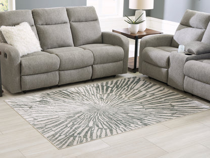 Orange Furniture Outlet - Ashley Furniture - Verland Rug - Washable 5' x 7' Area Rug / Gray/White - R407432
