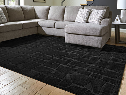 Orange Furniture Outlet - Ashley Furniture - Gibbswell Rug - Washable 8' x 10' Area Rug / Black - R407461