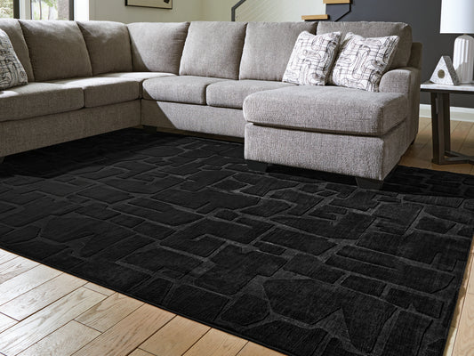 Orange Furniture Outlet - Ashley Furniture - Gibbswell Rug - Washable 8' x 10' Area Rug / Black - R407461