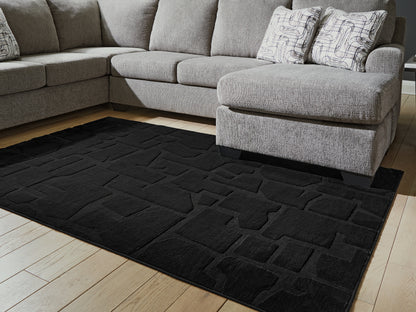 Orange Furniture Outlet - Ashley Furniture - Gibbswell Rug - Washable 5' x 7' Area Rug / Black - R407462