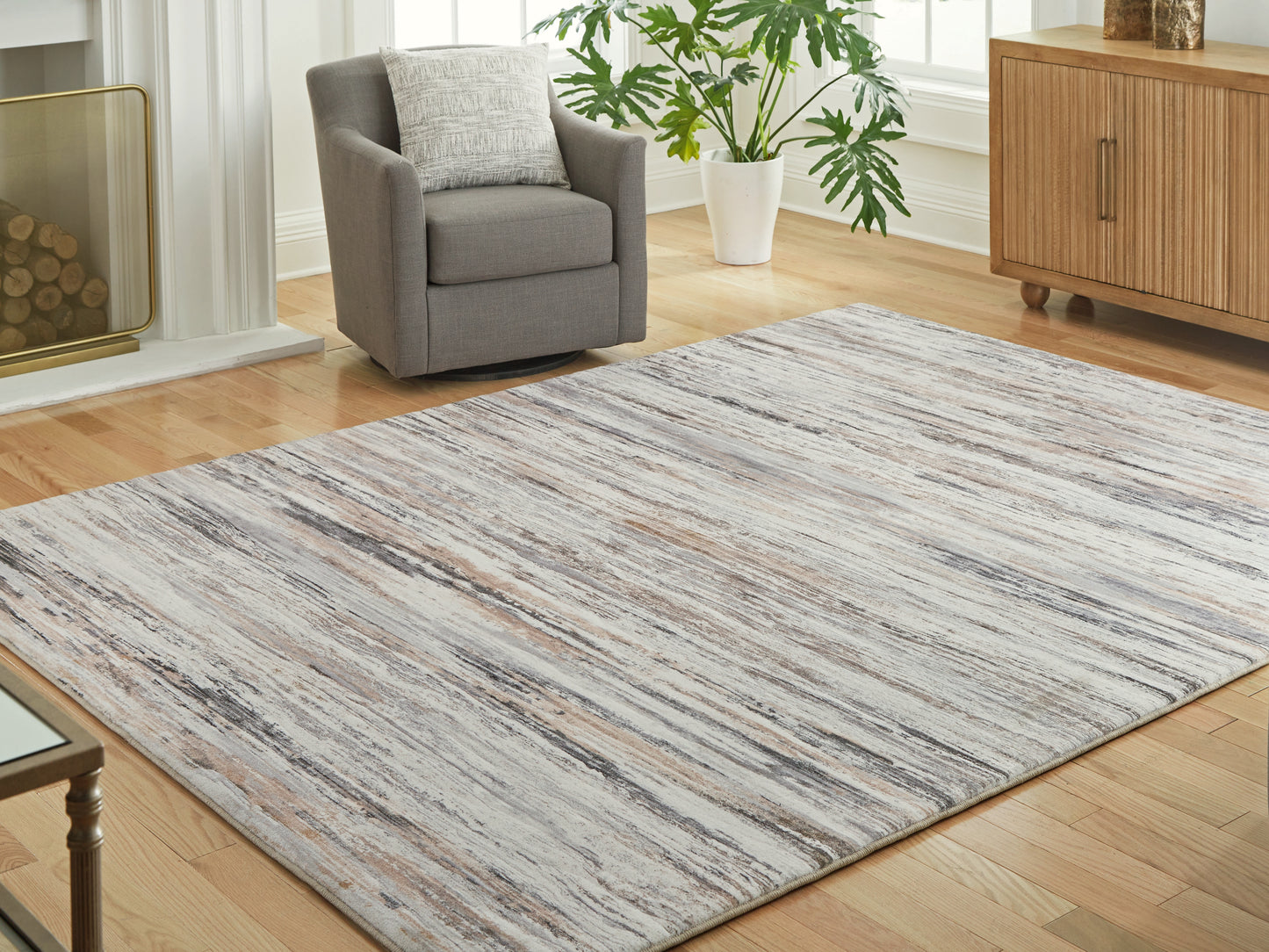 Orange Furniture Outlet - Ashley Furniture - Nace Rug - 7'6" x 9'6" Area Rug / Gray/Brown/White - R407471