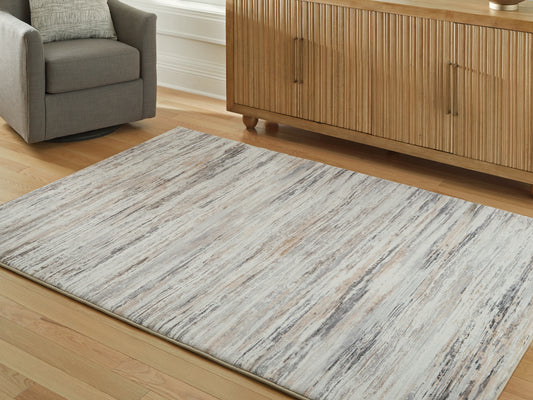 Orange Furniture Outlet - Ashley Furniture - Nace Rug - 5' x 7' Area Rug / Gray/Brown/White - R407472