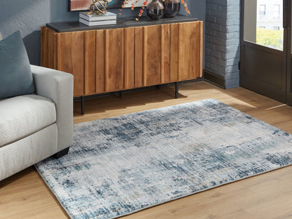 Orange Furniture Outlet - Ashley Furniture - Arlenmont Rug - 5' x 7' Area Rug / Blue/White/Brown - R407482