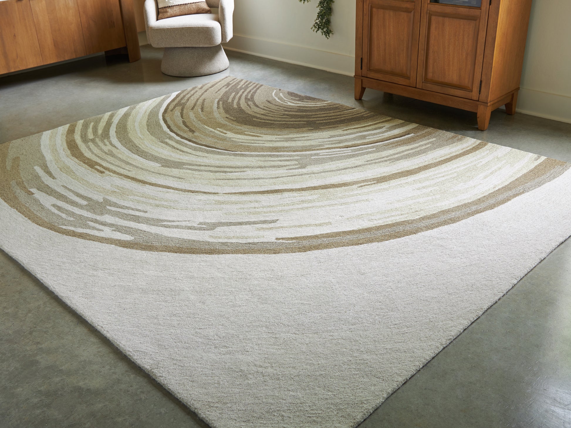 Orange Furniture Outlet - Ashley Furniture - Rizwana Rug - 7'6" x 10' Area Rug / Ivory/Brown/Gray - R407761