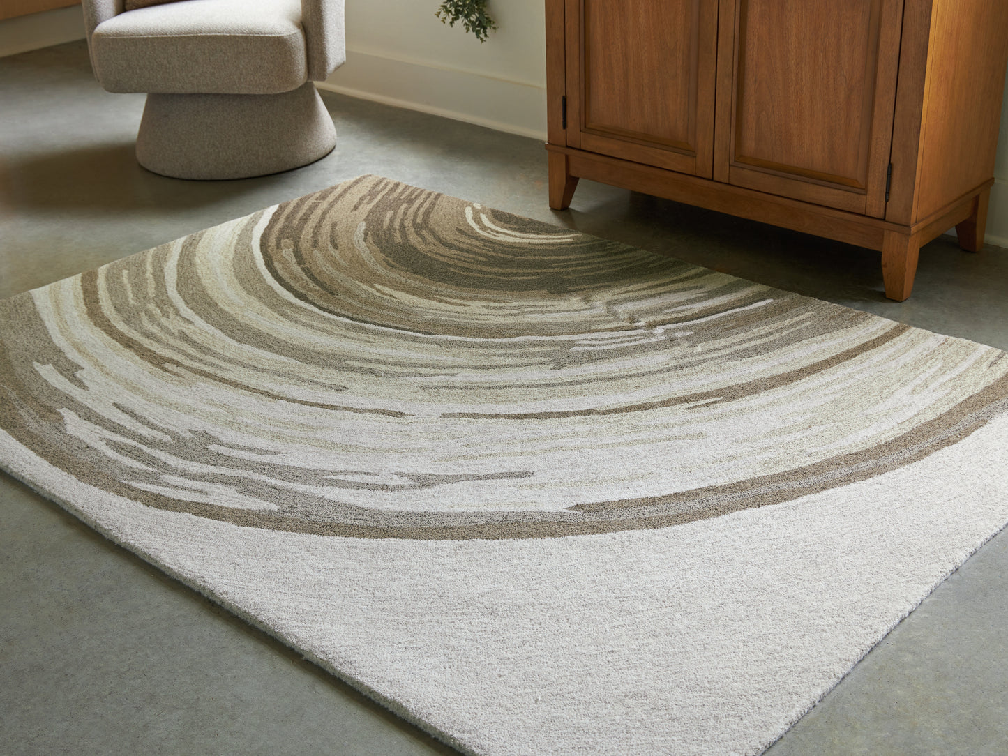 Orange Furniture Outlet - Ashley Furniture - Rizwana Rug - 5' x 7' Area Rug / Ivory/Brown/Gray - R407762