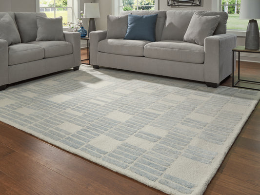 Orange Furniture Outlet - Ashley Furniture - Dylanton Rug - 7'8" x 10' Area Rug / Ivory/Blue - R407811