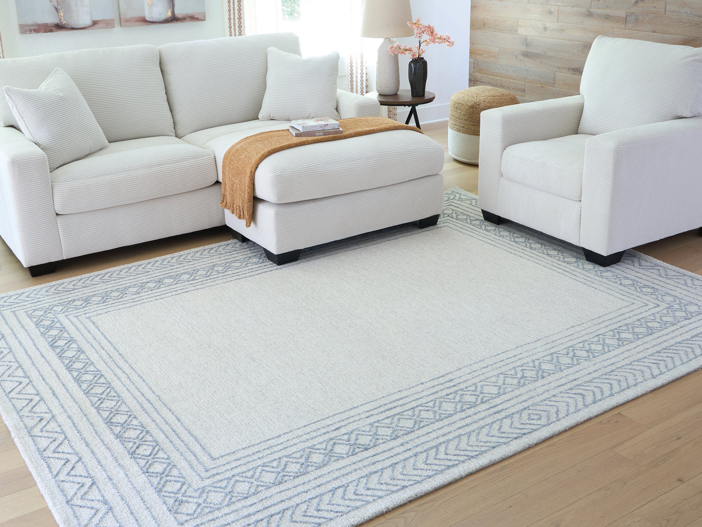 Orange Furniture Outlet - Ashley Furniture - Azelhurst Rug - 7'8" x 10' Area Rug / Blue/Ivory/Gray - R407851