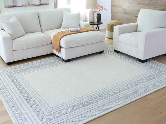 Orange Furniture Outlet - Ashley Furniture - Azelhurst Rug - 7'8" x 10' Area Rug / Blue/Ivory/Gray - R407851
