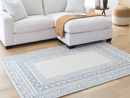 Orange Furniture Outlet - Ashley Furniture - Azelhurst Rug - 5' x 7' Area Rug / Blue/Ivory/Gray - R407852