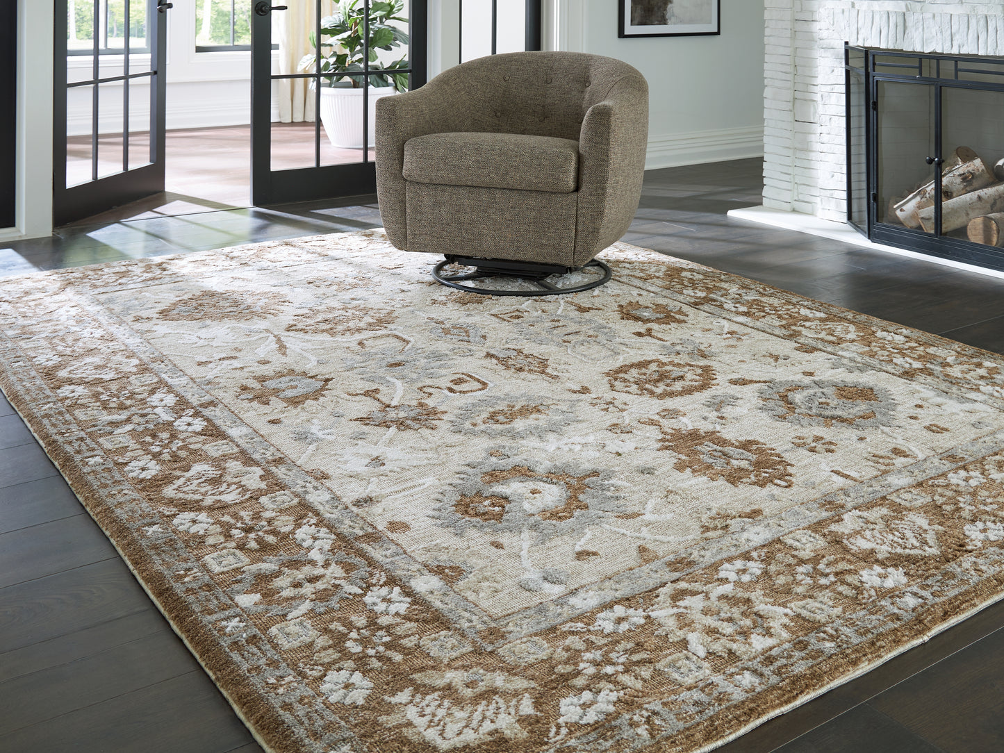 Orange Furniture Outlet - Ashley Furniture - Ainswick Rug - Memory Foam Large Rug / Brown/Beige/Gray - R407881