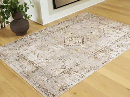 Orange Furniture Outlet - Ashley Furniture - Livdon Rug - Washable Medium Rug / Brown/Beige/Gray - R407912