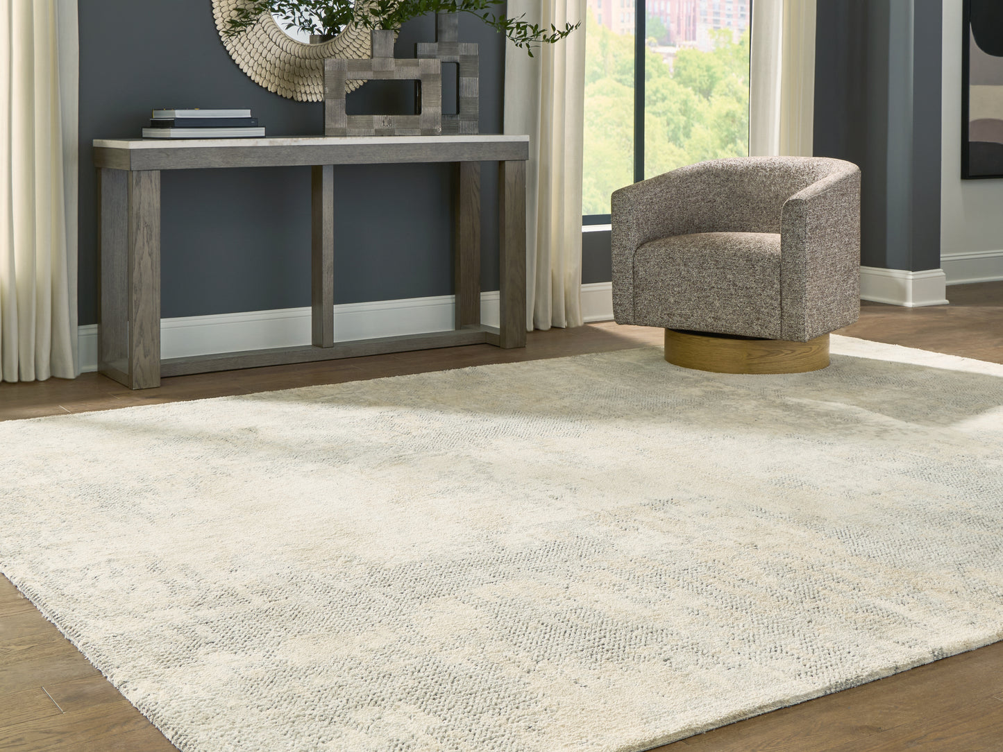 Orange Furniture Outlet - Ashley Furniture - Raif Rug - Extra Large Rug / Gray/White/Cream - R408080