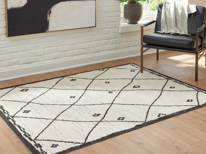 Orange Furniture Outlet - Ashley Furniture - Fenriston Rug - Medium Rug / Cream/Black - R408302