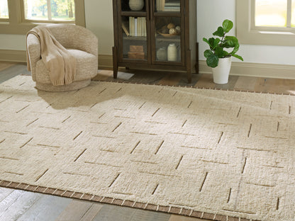 Orange Furniture Outlet - Ashley Furniture - Clayman Rug - Extra Large Rug / Beige/Brown - R408340