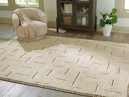 Orange Furniture Outlet - Ashley Furniture - Clayman Rug - Large Rug / Beige/Brown - R408341