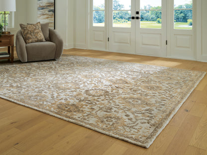 Orange Furniture Outlet - Ashley Furniture - Sableridge Rug - Extra Large Rug / Ivory/Taupe/Camel - R408570