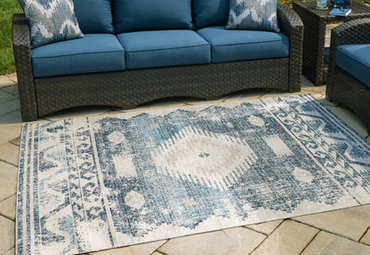 Orange Furniture Outlet - Ashley Furniture - Daddridge Rug - 5' x 7' Rug / Blue/Gray/Ivory - R900102