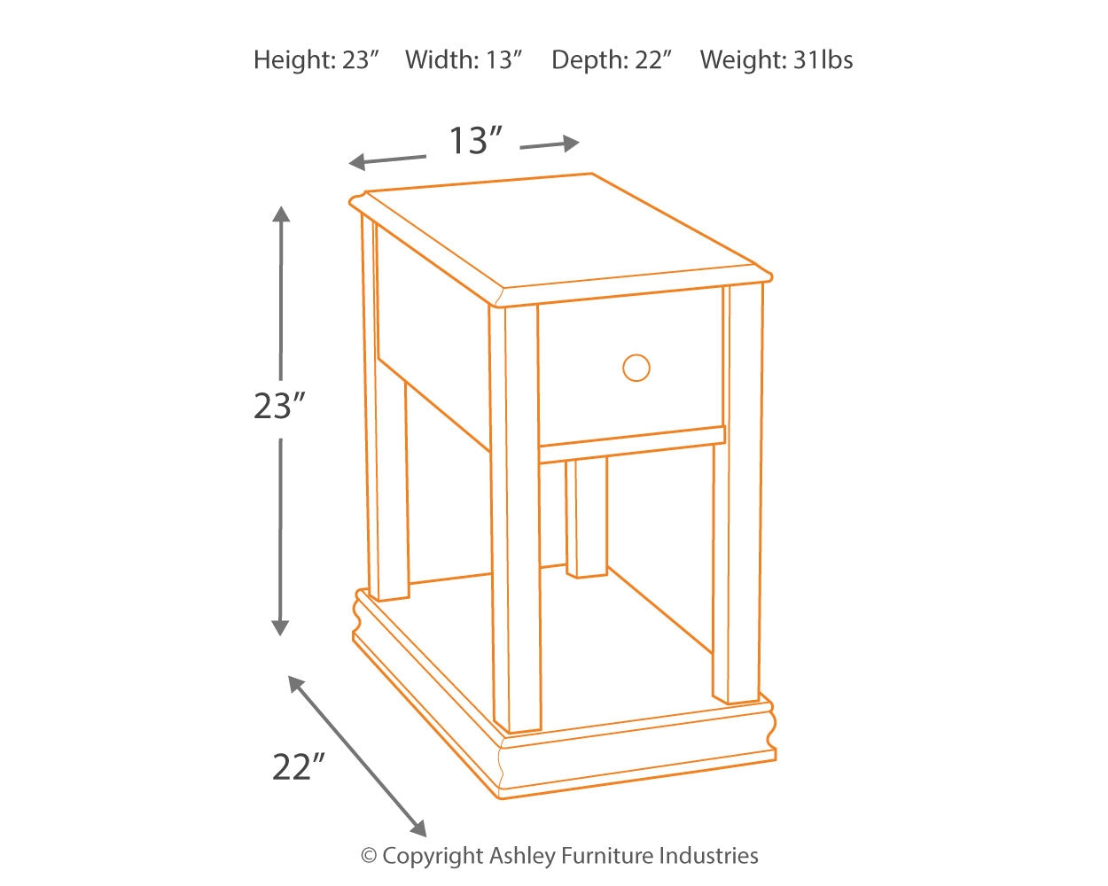 Breegin Chairside End Table